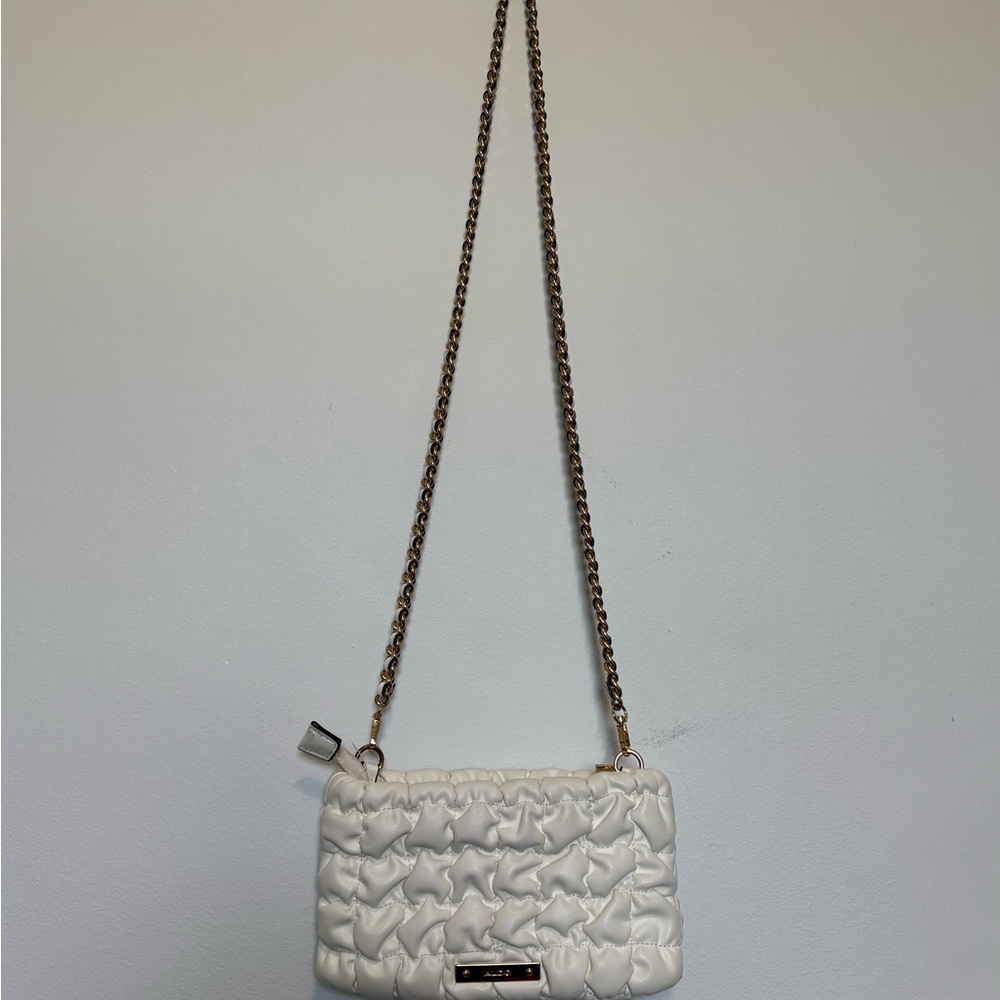 Aldo White Quilted Shoulder Bag